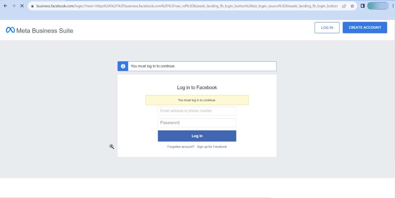 Log in to your Facebook account l NeoDove